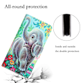 Miniatyrbillede 5 af 5: Til Iphone 15 Plus Folio Pu Læder Stand Wallet Case Mønster Print Telefon Cover Med Rem Elephant