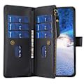 Miniatyrbillede 2 af 5: BF Style-19 PU Læder Telefon Cover Flip Wallet Stand med Lynlåslomme til iPhone 15 Pro Max Multicolor Style D