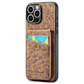 Pikkukuva 2 / 5: FIERRE SHANN iPhone 16 Pro -kotelo korttipidikkeellä, jalustalla, nahkainen RFID-suojattu takakuori Multicolor Style E
