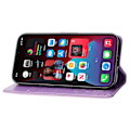 Miniatyrbild 3 av 5: För Iphone 15 Plus Pu Läder Cover Phone case Imprinted Butterflies Shell Stand with rem Light Purple
