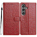 Pikkukuva 1 / 5: Samsung Galaxy S24+ Nahkainen Puhelinkotelo Lompakko Jalustalla ja Kätevällä Hihnalla - Vihreä Multicolor Red