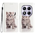 Miniatyrbillede 1 af 5: Pung etui i PU-læder med mønstertryk og stativ til Xiaomi Redmi Note 14 Pro 4G med rem Multicolor Cute Cat