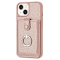 Miniatyrbillede 2 af 5: Kortlommer Læder Bagcover med Ringstøtteben til iPhone 15 Plus/14 Plus Multicolor Style A