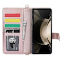 Miniatyrbillede 2 af 5: ZD 028 Stødsikkert etui til Samsung Galaxy Z Fold4 5G PC+PU Læder Wallet Telefoncover med stropper