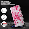 Pikkukuva 4 / 5: Samsung Galaxy A16 5G/A16 4G Kotelo Jalustalla Kuvioitu Nahkainen Puhelinkotelo - Seisova Kissa Multicolor Red Flower