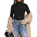 Miniatyrbillede 3 af 5: Dame Mock Turtle Neck Langærmet Toppe Bodysuit Jumpsuit A Long Sleeve Black Medium