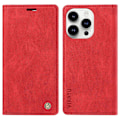 Miniatyrbild 1 av 5: Case för Iphone 15 Pro, Pu Läder Skin-touch plånboksställ Cover Red