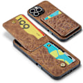 Miniatyrbild 5 av 5: FIERRE SHANN Fodral till iPhone 16 Pro med Korthållare Ställ Läder RFID-blockerande Baksida Multicolor Style E