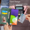 Miniatyrbild 3 av 5: Dierfeng Df-03 Stand Phone case För Samsung Galaxy A22 5g (eu-version), Linjer Imprinted Pu-läder cover Green