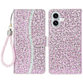 Miniatyrbillede 1 af 5: PU læder pung etui med glitter og kortholder til iPhone 16 Plus Multicolor Style C