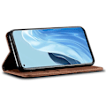 Miniatyrbillede 3 af 5: Jeansstof tekstur telefoncover i PU-læder med stativ til Oppo Find X7 5G Multicolor Coffee