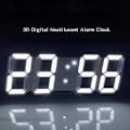 Miniatyrbillede 5 af 5: Digitalt 3D LED Væg-/bordur Alarm Store Cifre Auto Lysstyrke USB Temperatur White