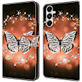 Miniatyrbillede 1 af 5: Til Samsung Galaxy A25 5G Wallet Case Anti-drop 3D Mønster Print Cover Multicolor Crystal Butterfly