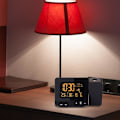 Miniatyrbillede 5 af 5: Vækkeur LCD Display Vejrstation 8 Farveskærm LED Digital Projektion Snooze Alarm til Hjemmet Black EU Plug