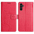Pikkukuva 1 / 5: Samsung Galaxy S24 FE -kotelo PU-nahkainen puhelinlompakkokotelo hihnalla - Harmaa Multicolor Red