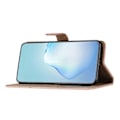 Miniatyrbillede 3 af 5: For iPhone 16e Wallet Case Line Præget Hud-Touch Læder Flip Telefon Cover Multicolor Rose Gold