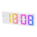 Miniatyrbillede 1 af 5: Farverigt Skrift Alarm Clock Sengelampe Stort Display Stor Skrift Soveværelse LED Alarm Clock, Elektronisk Bordur med Temperaturvisning