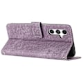 Miniatyrbillede 3 af 5: Til Samsung Galaxy A36 5G Etui Prægede Linjer Læder Telefon Cover Foldbart Stativ Multicolor Style F