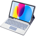 Pikkukuva 3 / 5: Type C A10B-A iPad 10.9 (2022) -mallille, karkkivärinen kynäpaikkamuotoilu, nahka + TPU-tablettitelinekotelo Multicolor Style F