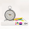 Miniatyrbild 3 av 5: Analog väckarklocka tickar inte med snooze-funktion för barn blå