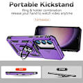 Miniatyrbild 3 av 5: För Samsung Galaxy S23 FE Skal Skjutbart Kameralock PC+TPU Mobilskal med Ringstativ Multicolor Style H