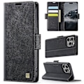 Miniatyrbild 2 av 5: För iPhone 13 Pro Max 6.7 tum Skal AUTSPACE A11 RFID-blockerande Retro Läder Mobiltelefon Plånboksfodral Multicolor Black
