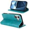 Miniatyrbillede 2 af 5: PU-læder kalveskinds tekstureret magnetisk lukning smartphone cover til iPhone 16 Plus Multicolor Style G
