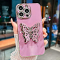 Pikkukuva 1 / 5: iPhone 16 Pro -kotelo perhosjalustalla, TPU-galvanointi, puhelinkuori - Musta Multicolor Purple