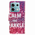 Miniatyrbillede 5 af 5: Telefoncover til Xiaomi Redmi Note 13 5G PU Læder Krydset Tekstur Wallet Cover Multicolor Keep Calm and Sparkle