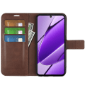 Miniatyrbillede 2 af 5: Til Realme 11x 5g Telefon Cover Wallet Stand Pu Læder Shell Kalvetekstur Fuld Beskyttelse Telefon Cover Brown