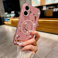 Pikkukuva 3 / 5: iPhone 16 Magneettikotelo Tähtikuu-kuvio Strassikoriste TPU+PC Puhelinkuori Multicolor Style C