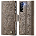 Miniatyrbild 1 av 5: För Samsung Galaxy S21 FE 5G Fodral AUTSPACE A11 RFID-blockerande Retro Läder Mobiltelefon Plånboksfodral Multicolor Brown