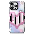 Miniatyrbild 1 av 5: YOUNGKIT Pixel Heart Series för iPhone 16 Pro Magnetiskt Skal IMD TPU Mobil Baksida Design - Grön Multicolor Pink