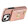 Pikkukuva 2 / 5: Korttipaikallinen puhelinjalustakotelo iPhone 15:lle, vetoketjutasku PU-nahkapäällysteinen TPU-suojus Multicolor Style B