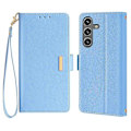 Miniatyrbillede 1 af 5: Læder Wallet Case med RFID-blokering og stativfunktion samt håndrem til Samsung Galaxy S25 Multicolor Style B