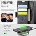 Pikkukuva 4 / 5: iPhone 15 Pro Max -kotelo AUTSPACE A11 RFID-suojattu retro nahkainen puhelinlompakkokotelo- Multicolor Black