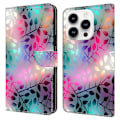 Miniatyrbild 1 av 5: För iPhone 15 Pro Fodral 3D Mönstertryck Läder Plånboksfodral Multicolor Style O