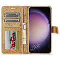Miniatyrbillede 2 af 5: LC.IMEEKE Til Samsung Galaxy A26 5G Etui Kalvetekstur PU Læder Stand Wallet Telefon Cover - Grå Multicolor Yellow