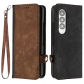 Miniatyrbild 1 av 5: För Samsung Galaxy Z Fold3 5g Pu Läder Phone case Korthållare Cover Coffee