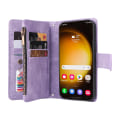 Miniatyrbild 2 av 5: Blixtlåsficka Flip Läder skyddande phone case för Samsung Galaxy S24 Ultra Purple