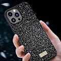 Miniatyrbild 2 av 5: SULADA Baksidesskydd för iPhone 15 Pro, PU Läderbelagd PC+TPU Glitter Paljetter Mobilskal Multicolor Style C