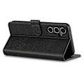 Miniatyrbillede 4 af 5: LC.IMEEKE Etui til Samsung Galaxy A56 5G, kalvetekstur PU læder, stativ, pung, telefoncover - Grå Multicolor Black
