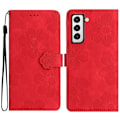 Miniatyrbillede 1 af 5: Til Samsung Galaxy S21+ 5G Wallet Telefon Cover PU Læder Shell Stand Blomster Præget Telefon Case Multicolor Style E