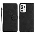 Miniatyrbillede 1 af 5: Til Samsung Galaxy A53 5G Telefon Cover PU Læder Prægede Blomster Stand Wallet Fuld Beskyttelse Case Multicolor Style D