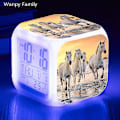 Miniatyrbild 1 av 5: Running Horse Väckarklocka 7 Färg Glödande Led Digital Väckarklocka Barnleksaker Multifunktion Lysande Färgbyte Klockor Reloj Dark Khaki