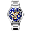 Miniatyrbillede 1 af 4: Skmei 9258 Herre Automatisk Mekanisk Ur Silver Shell Blue Surface