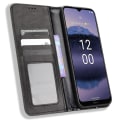 Miniatyrbillede 2 af 5: Til Nokia G11 Plus 4g Auto Lukkende Magnetisk Retro Pu Læder Wallet Case Stand Funktion Telefon Shell Cover Black