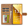 Miniatyrbillede 2 af 5: LC.IMEEKE Etui til Xiaomi Redmi Note 13 Pro 5G/Poco X6 5G, tegnebog, stativ, kalveskinds tekstur læder telefoncover Multicolor Yellow