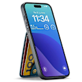 Miniatyrbild 3 av 5: FIERRE SHANN Fodral till iPhone 16 Pro med Korthållare Ställ Läder RFID-blockerande Baksida Multicolor Style C
