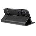 Miniatyrbild 4 av 5: Azns för Huawei P60 / P60 Pro Pu läder phone case Plånboksställ anti-scratch smartphone cover Black